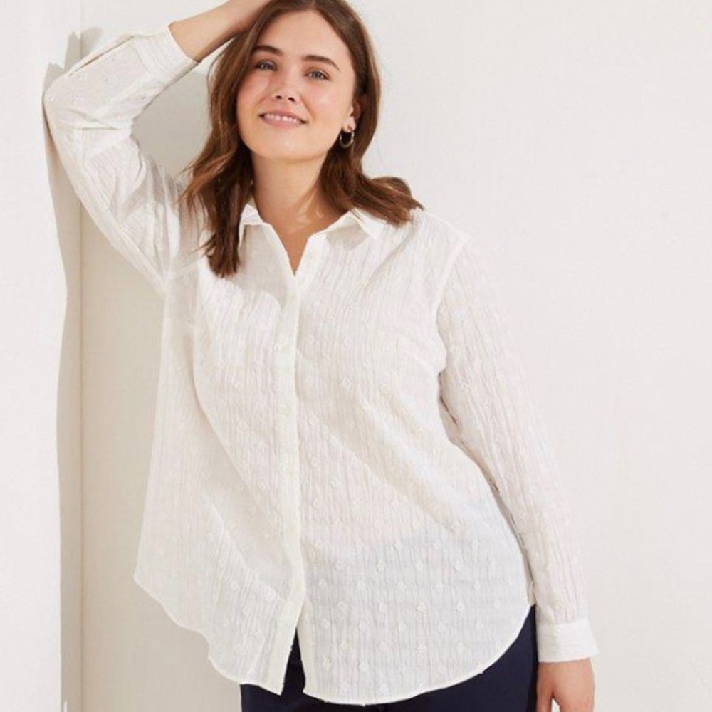 NWT Cream Summer Button-down